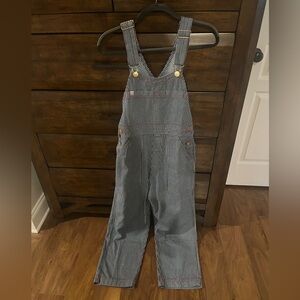 Big Bud Press Stripped Overalls - Navy and White